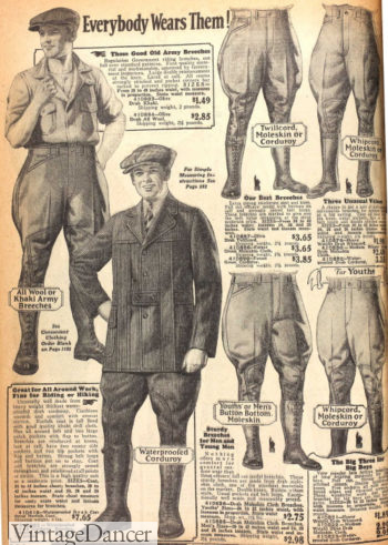 1925 men's corduroy suit and breeches