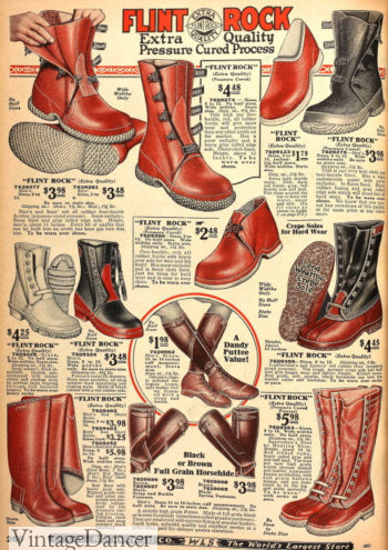 1925 red or black rubber galoshes