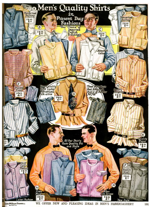 1920s Men's Shirts and Collars History