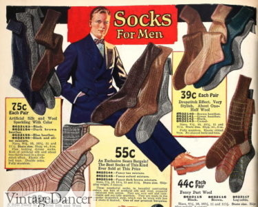 1920s mens socks 1925 hosiery