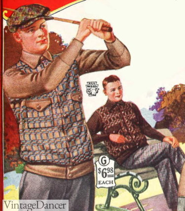 1925 guys 1920s sweater-jackets mens fashion golfing casual clothes