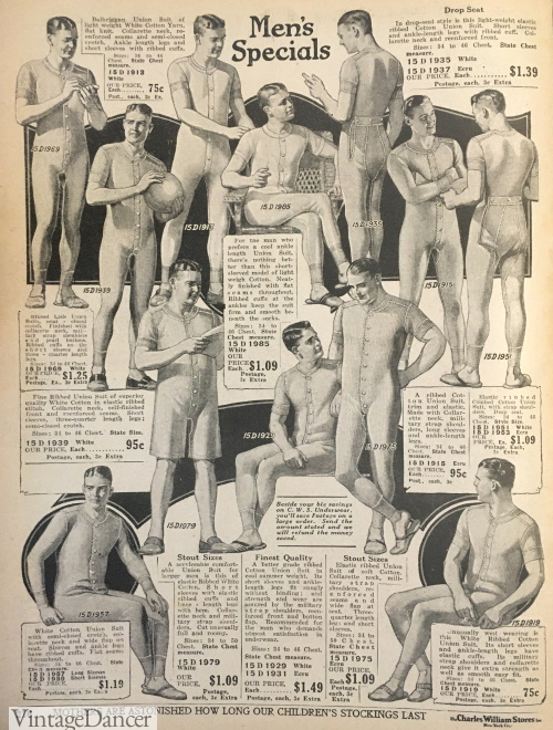 1925 men's winter long underwear 1920s