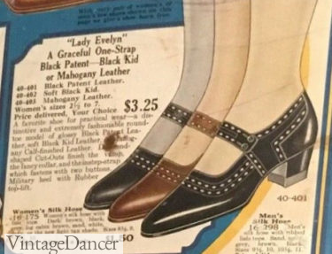 1925 low heel mary jane comfort shoes at VintageDancer