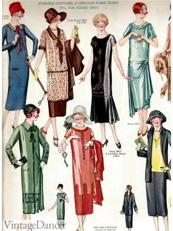 1920s casual non flapper dresses outfits clothes costumes