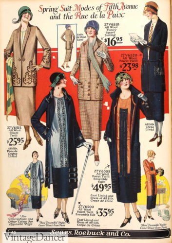 Women's 1920s dresses with long jackets