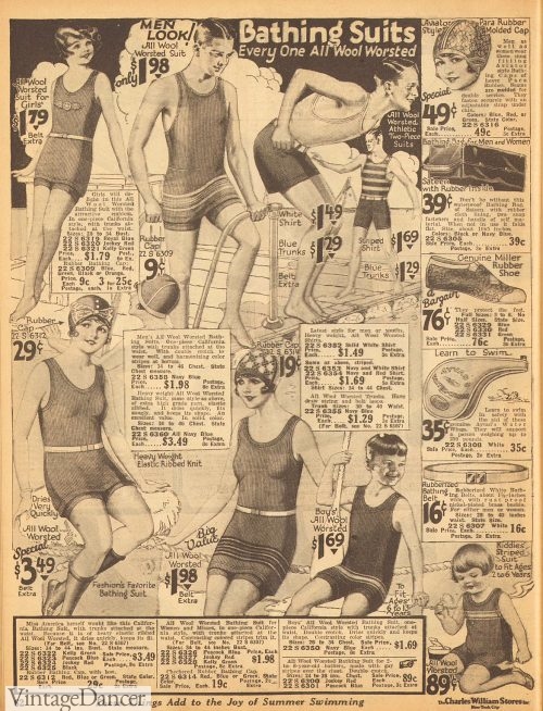 1926 Swimsuits for the entire family- mens, womens children boys girls kids baby