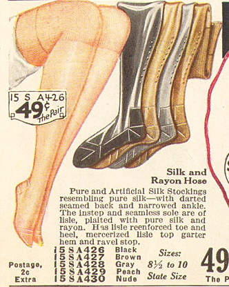 1926 stocking colors, nylons, tights, panthose for women at VintageDancer