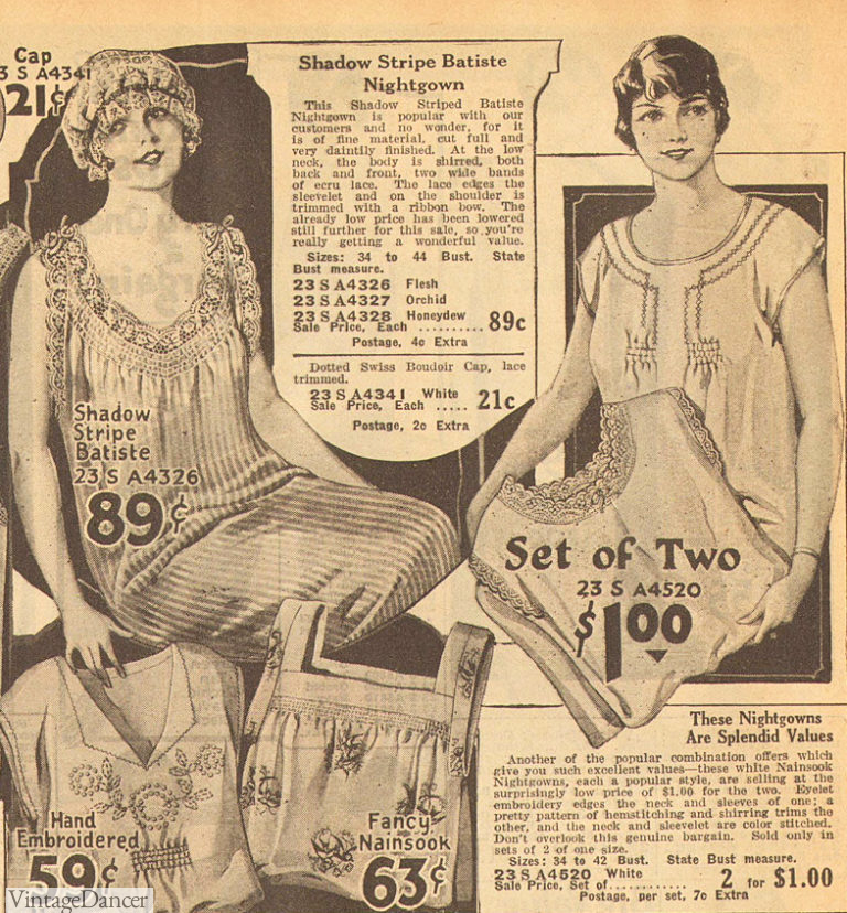 1920s Nightgowns, Pajamas and Robes History