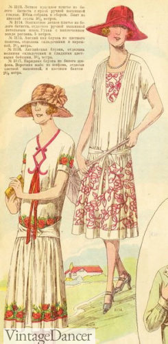 1926 Embroidered white dresses