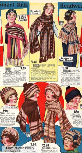 1920s winter scarf scarves women fashion 1926