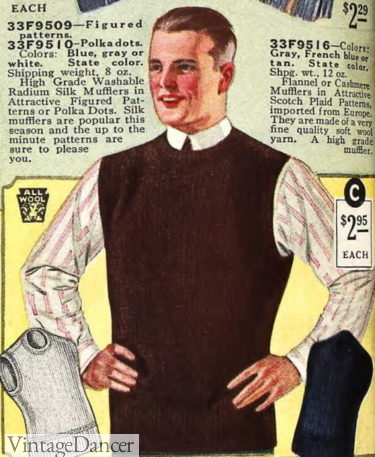Mens 1926 crew neck pullover sweater vest