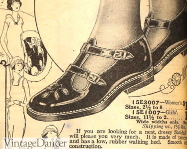 1926 T strap girls and women's sandals