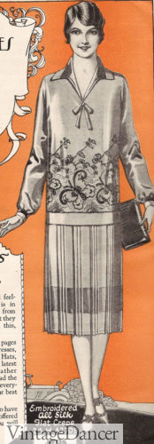 1927 embroidered overblouse and pleated skirt