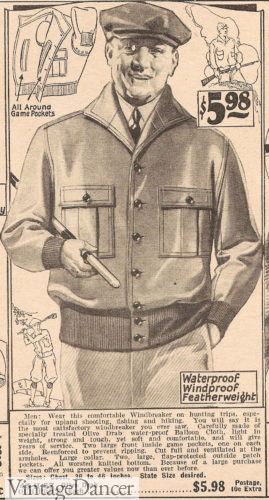 1928 1920s windbreaker jacket sports hunting