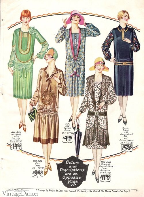 1920s long sleeve summer dresses for Church party tea in 1927