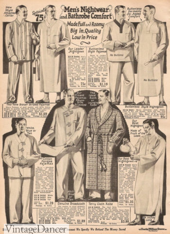 1920s Men's Pajamas, Smoking Jacket, Slippers History