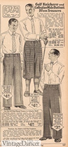 1927 - 1920s men's wide leg pants and plus fours