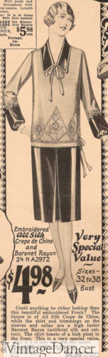 1927 another embroidered overblouse and pleated skirt
