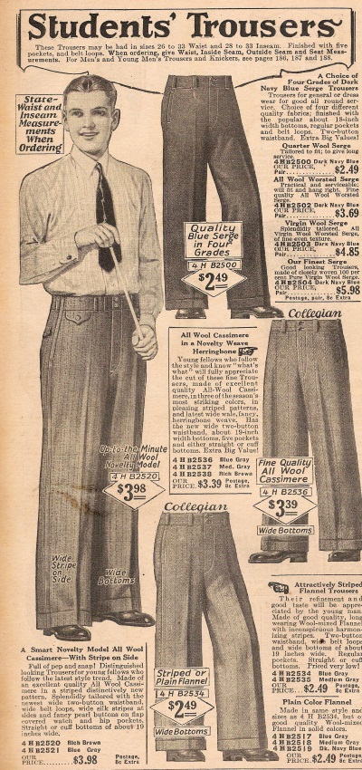 1927 young men's wide leg pants