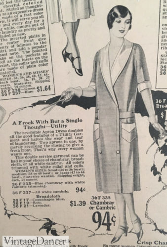 1927 wrap over house dress /utility maid's dress