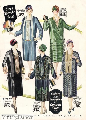 1920s plus size fashion: 1927 afternoon dresses in plus sizes