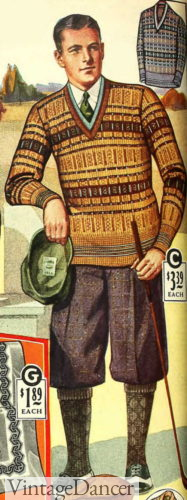1920s men golf outfit sportswear casual