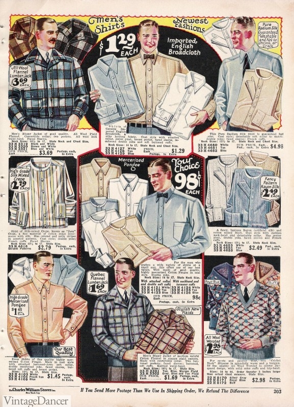 1920s mens shirts what they cost