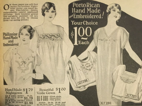 1927 Porto Rican nightgowns 1920s sleepwear at VintageDancer