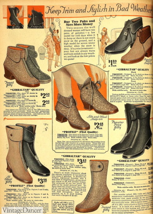 1927 rain boots winter shoes galoshes