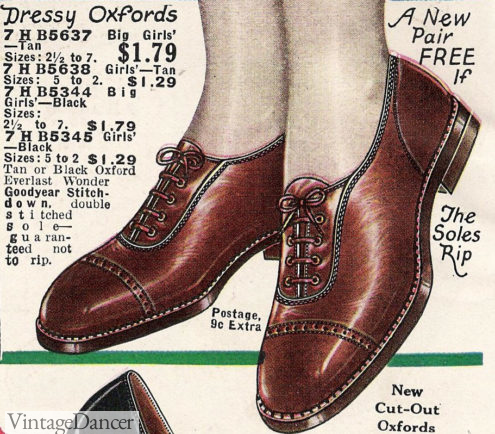 Women's Oxford Shoes - Vintage 1920s, 1930s, 1940s, 1950s Heels