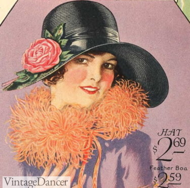 1920s summer hat and feather boa 1927