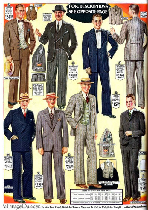 1927 colorful suits and vests