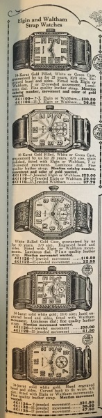 1920s Men's Watches, 1928 Elgin and Waltham Watches