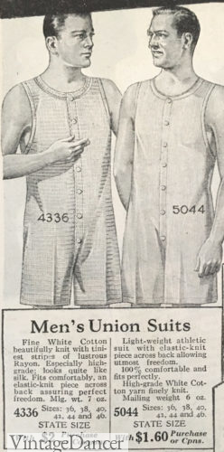 1928 men's knit short unionsuits