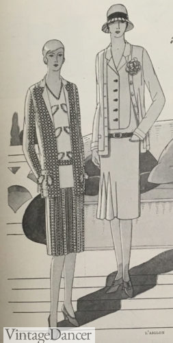 1928 spring dresses with jackets at VintageDancer