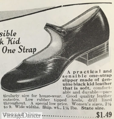 1928 simple mary jane soft shoes at VintageDancer