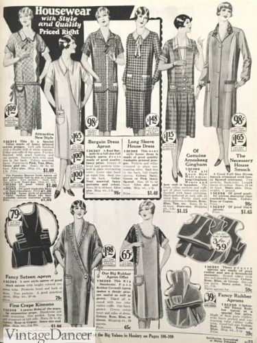 1928 house dresses and rubber aprons