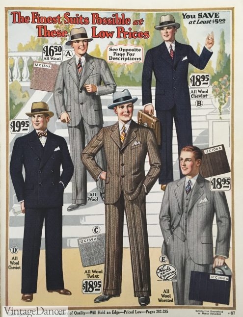 1928 Savage mens suits and fabrics