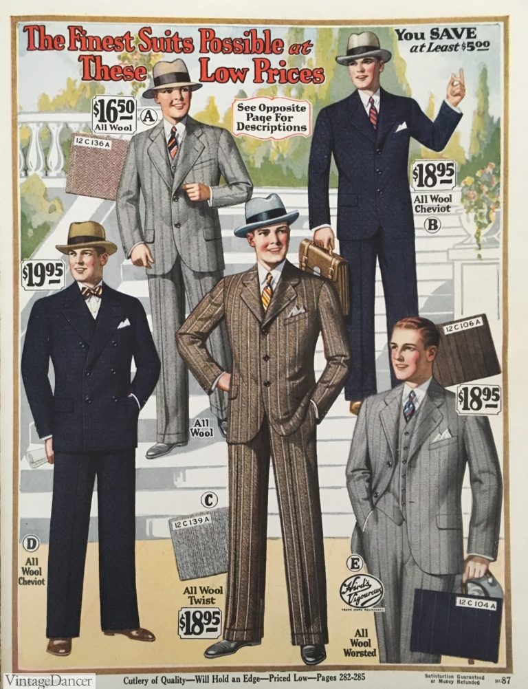 1920s Men's Suit Fabric Swatches