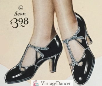 1928 t strap evening heels at VintageDancer