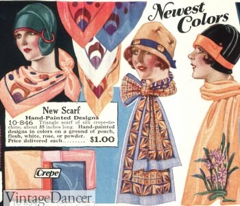 1920s ways to tie a silk scarf
