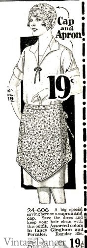 1928 half apron and matching cap
