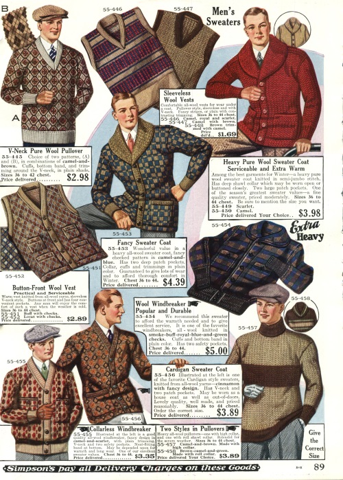 1920s Men's Sweaters, Cardigans, Knitwear