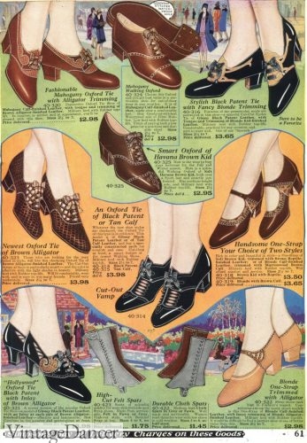 1928 oxfords shoes (at spats/gaiters too!)