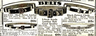 1920s leather and patent belts women accessories