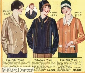 1928 vest blouse and pintuck pleated blouses