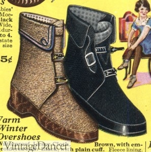 1920s galoshes overshoes overboots at VintageDancer