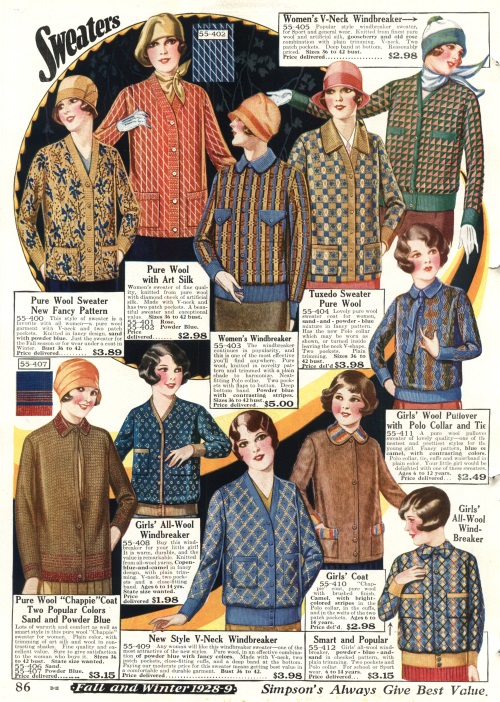 1928 Patterned Sweaters and Sweater Blazers