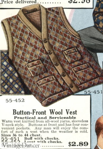 1928 jacquard pattern vests