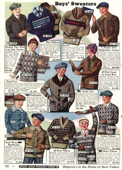 1928 boys sweaters
